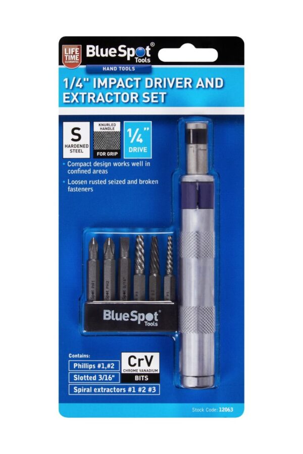 1/4" Impact Driver and Extractor Set