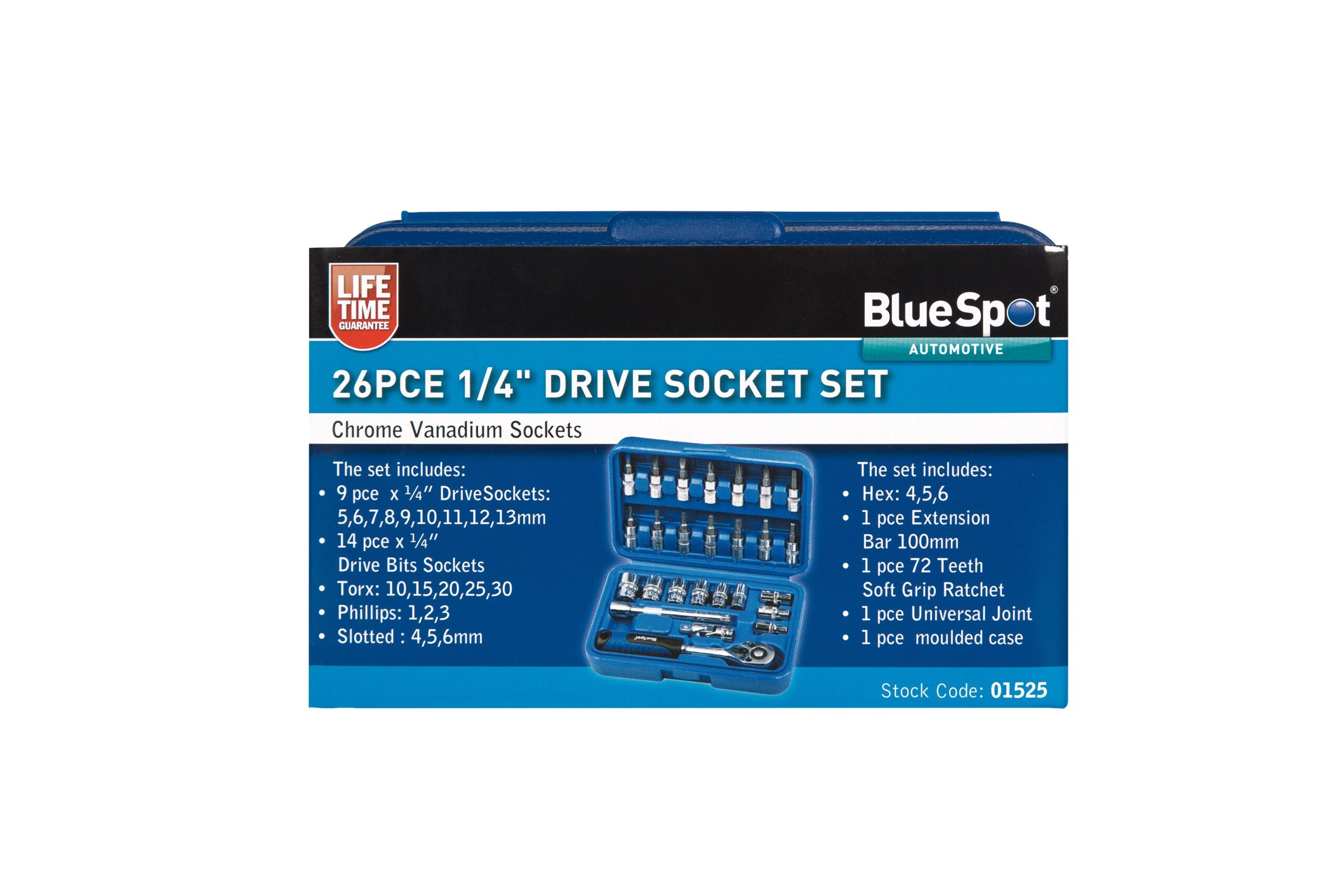26pcs 1/4″ Socket Set