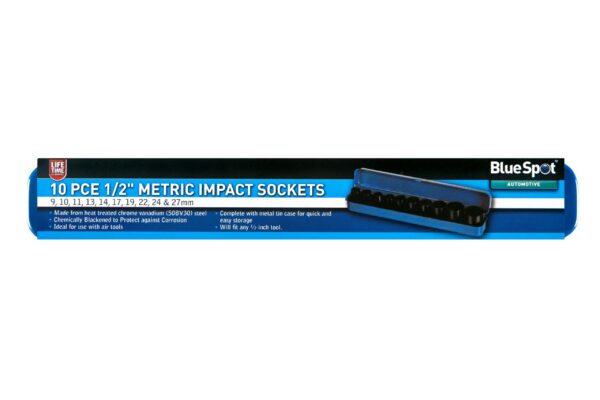 10pcs 1/2" Shallow Impact Socket Set