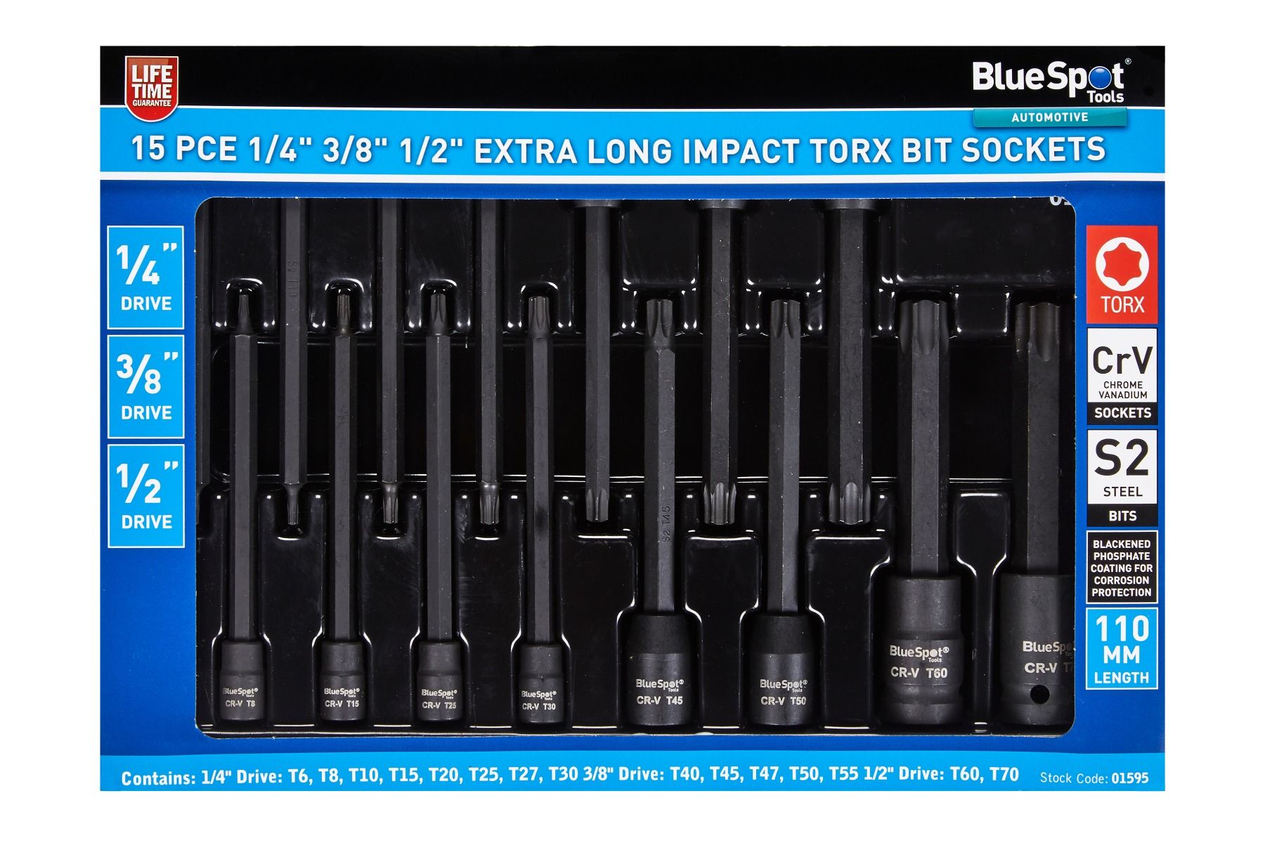 1/4 3/8 & 1/2 XL Torx bits