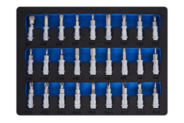 27pcs 1/4" Mixed Socket Bit Set (foam) - Image 2