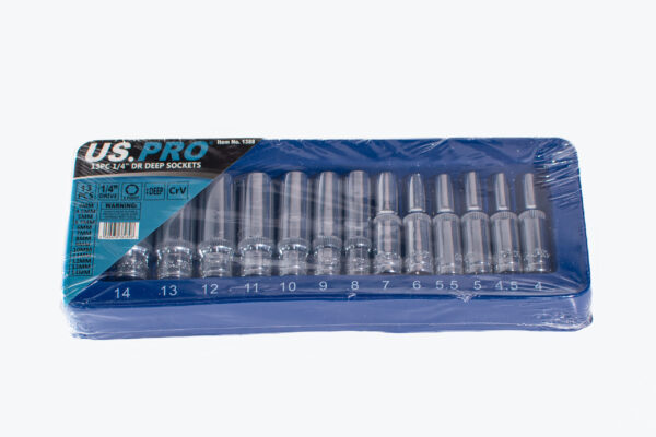 1/4 13pcs deep sockets